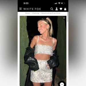 WhiteFox Boutique Silver Crop top